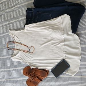 Loft mixed media sleeveless top - Small